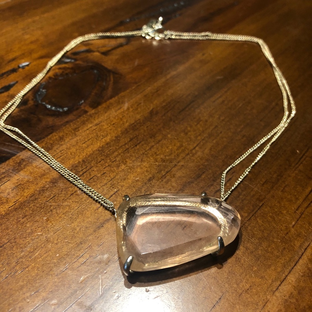 Kendra Scott Clear Pink Stone Necklace